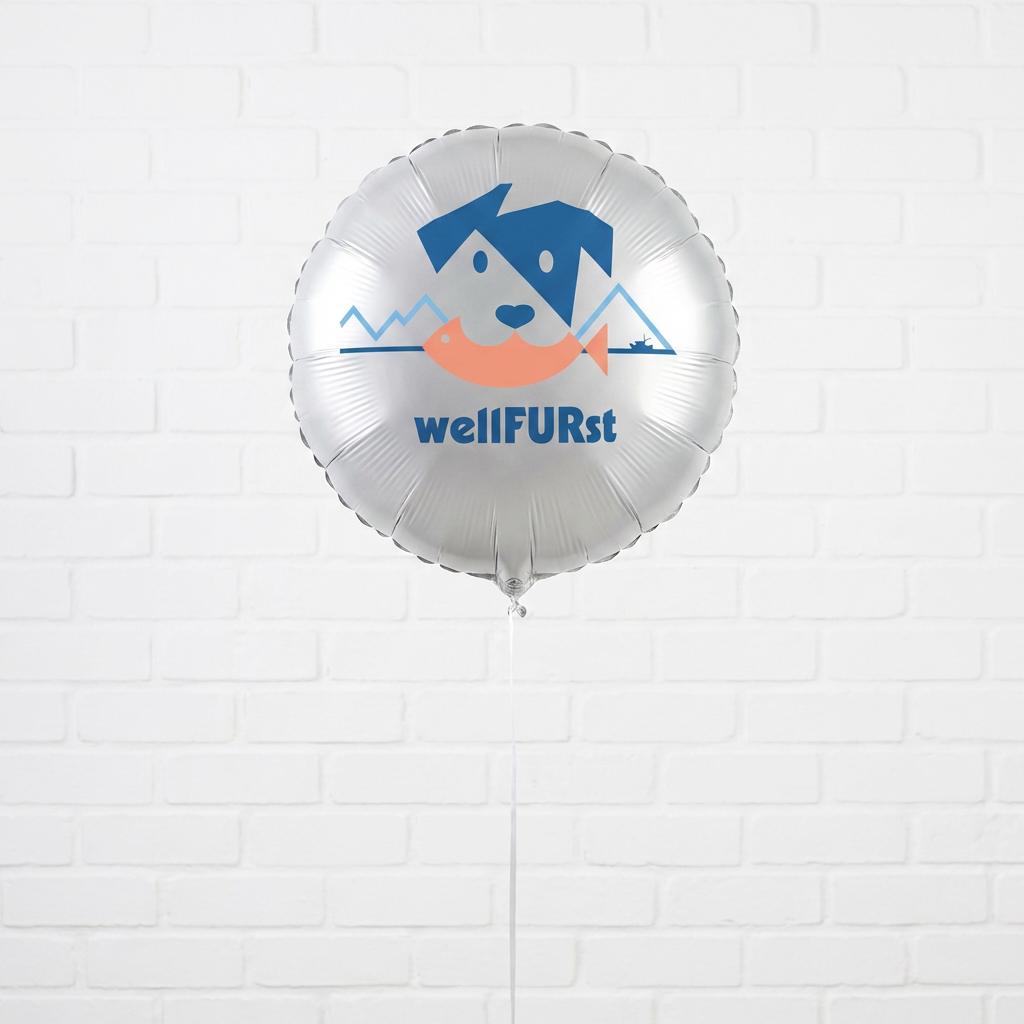 Branded foil balloons with custom logo and text for an LA brand activation