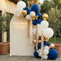 UCLA graduation backdrop in blue and gold — balloon wall for a UCLA grad party