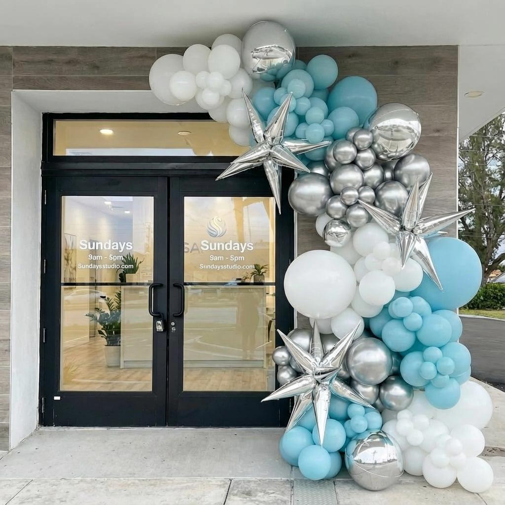 Sundays cafe grand-opening balloon installation for an LA restaurant launch