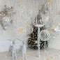 A graceful winter setup featuring shimmering snowflake balloons, crystal-clear spheres, silver ribbons, and soft white reindeer accents. Light, airy, and elegantly frosted - this design brings pure holiday magic and creates a stunning backdrop for Christmas photos and winter celebrations.