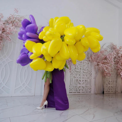 Yellow & Purple Tulips Balloon Bouquet