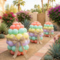 Pastel Easter balloon installation in pinks, lavenders, and mint for an LA Easter brunch