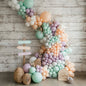 Easter balloon installation in spring pastels with bunny accents for an LA kids' party